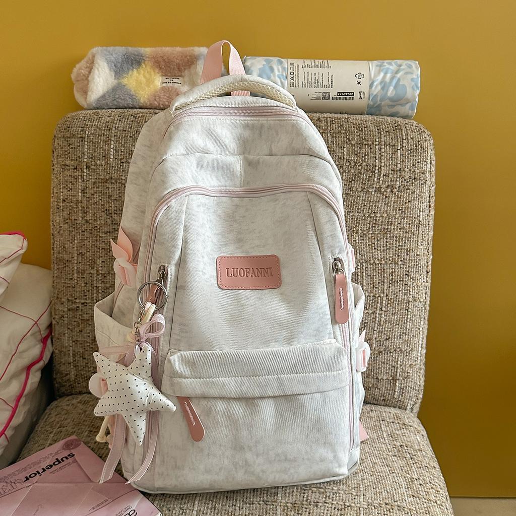 Школьная сумка Schoolbagins Простая школьная сумка большой емкости Старшеклассник Ученик средней школы Студент колледжа Универсальный однотонный рюкзак Женский