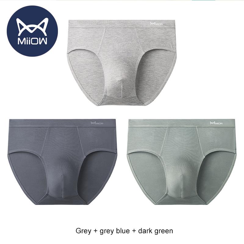 MIIOW Хлопковое нижнее белье с треугольными чашечками, мужские антибактериальные шорты из модала большого размера, сексуальные трендовые дышащие бесследные шорты
