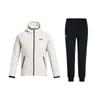 UA Storm Session Hybrid Jacket Logo Pattern Hooded Long Sleeve Knit Cuffed Pants Casual Sports Suit Men Suit 1378494-112+21600701-001