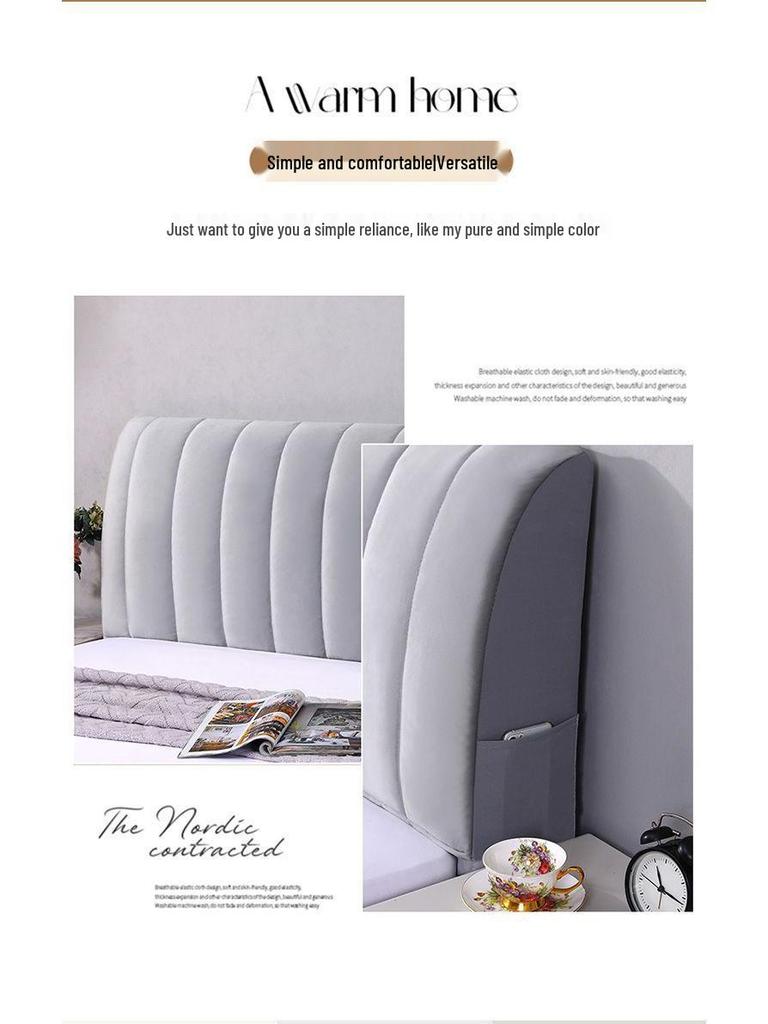 Универсальный чехол на изголовье в скандинавском стиле - Пылезащитный и эластичный для всех сезонов