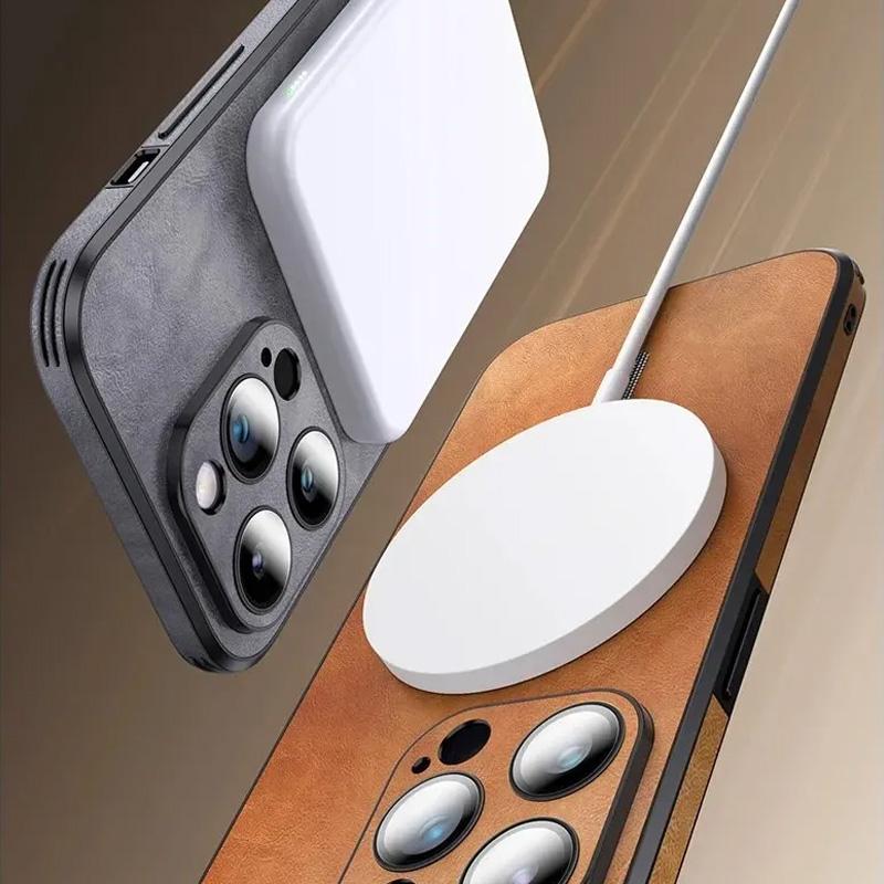 1 шт. Новый Магнитный Чехол для iPhone Роскошный Ретро Матовый Кожаный Чехол для Беспроводной Зарядки для iPhone 15 14 13 12 11 Pro Max Ударопрочный Чехол