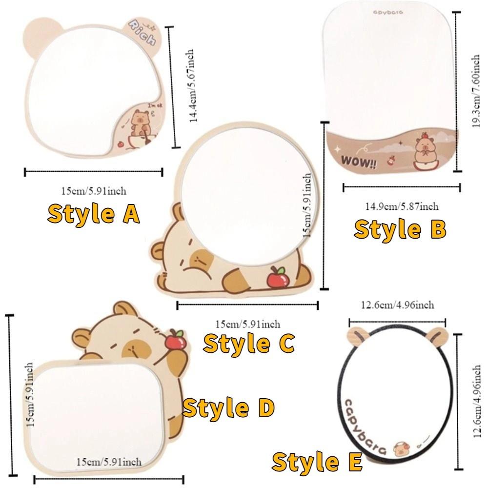 Cartoon Standing Makeup Mirror Adjustable Desktop Makeup Mirror Portable Single-sided Mirror  Gift