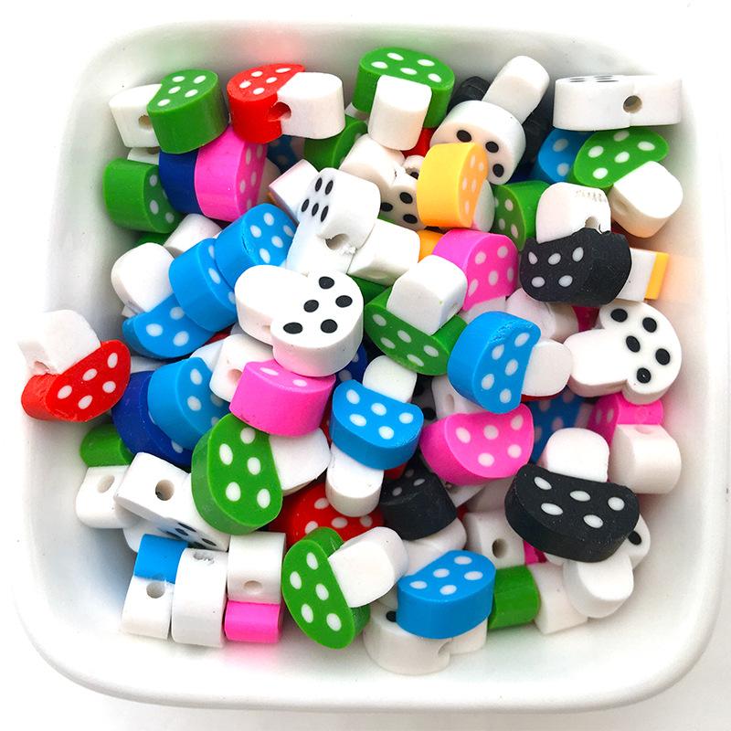 Креативные разноцветные ювелирные изделия Мягкие керамические бусины Свободные бусины Многоцветные DIY Симпатичные подвески ручной работы Для ювелирных аксессуаров Гриб 20 шт.