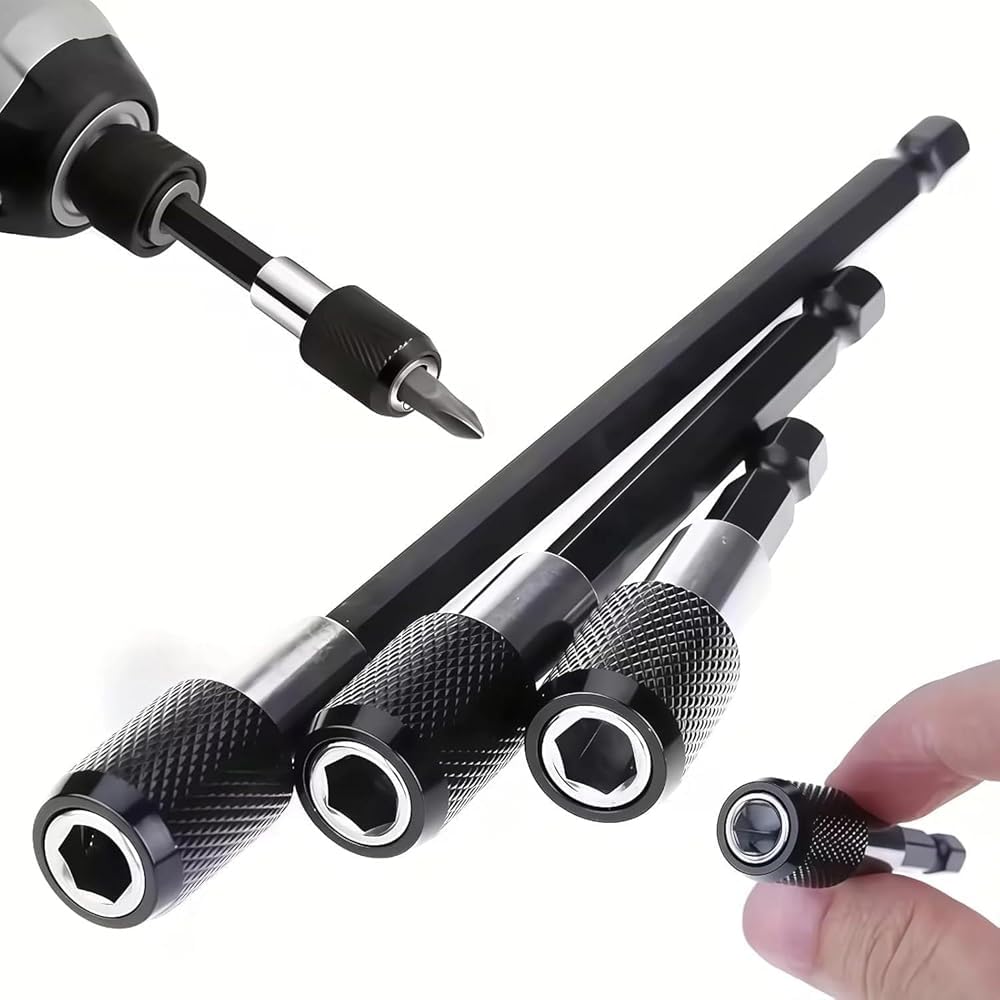 3 Pack Magnetic Drill Bit Extension, Bit Holder for Drill, High-Carbon Steel, Professional Tool Accessories for Home Improvement, 2.36"/3.93"/5.90",