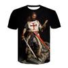 Knights Templar Armor Warrior 3D Printing T Shirt 2023 Summer Men's Fashion Casual Short Sleeve Top Funny Design T Shirts