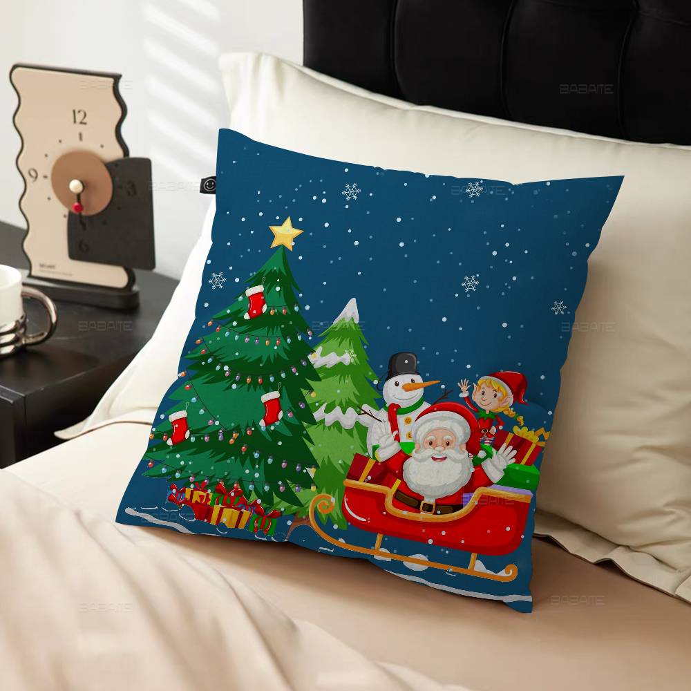 Snowman and Christmas Tree Personalized picture text home decorative pillows Household Gifts 45x45cm
