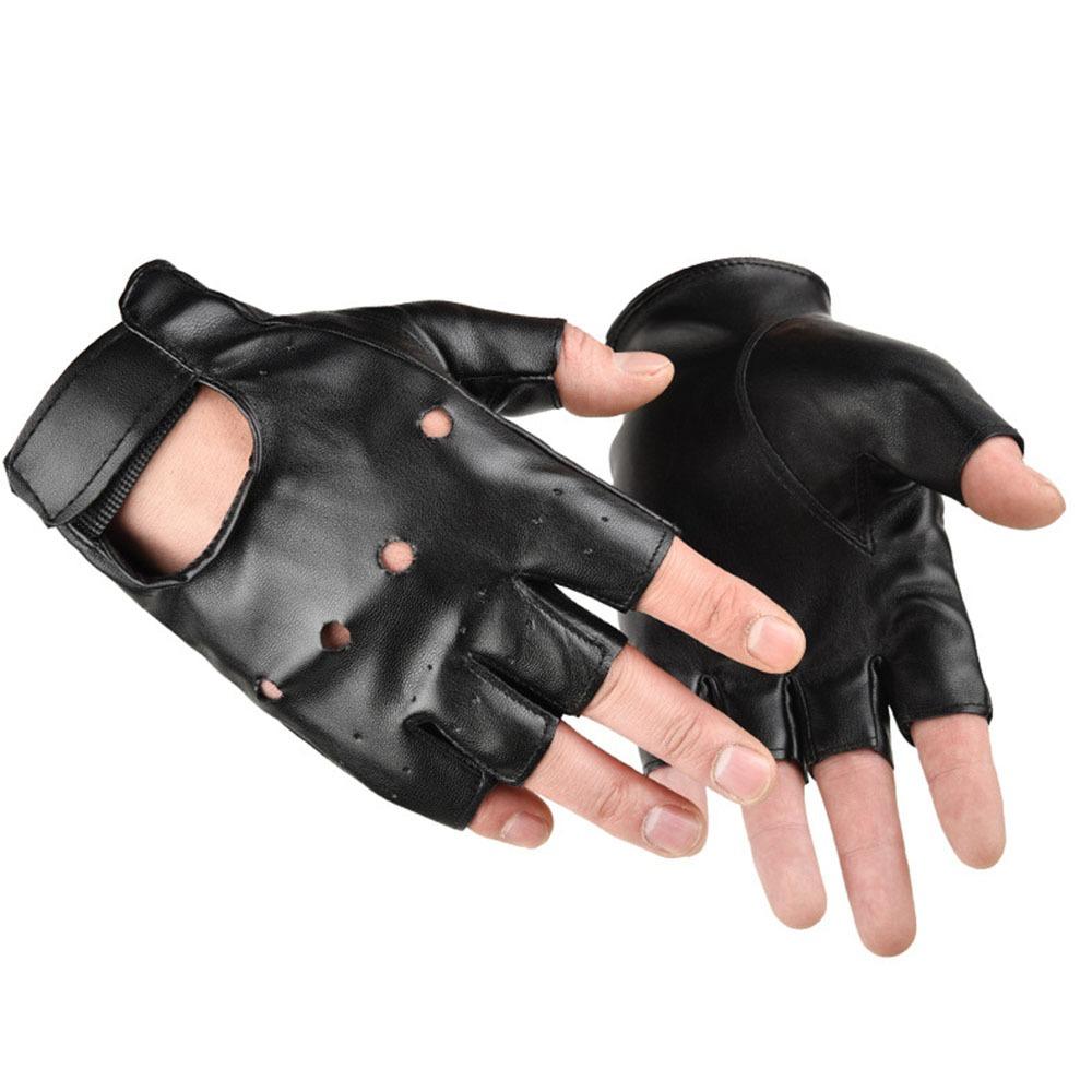 2 шт. мужские унисекс перчатки с половиной пальцев из искусственной кожи рабочие перчатки без пальцев варежки для вождения