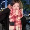 Angora Red Premium Plaid Scarf Women'S Winter Mohair Thickened Scarf
