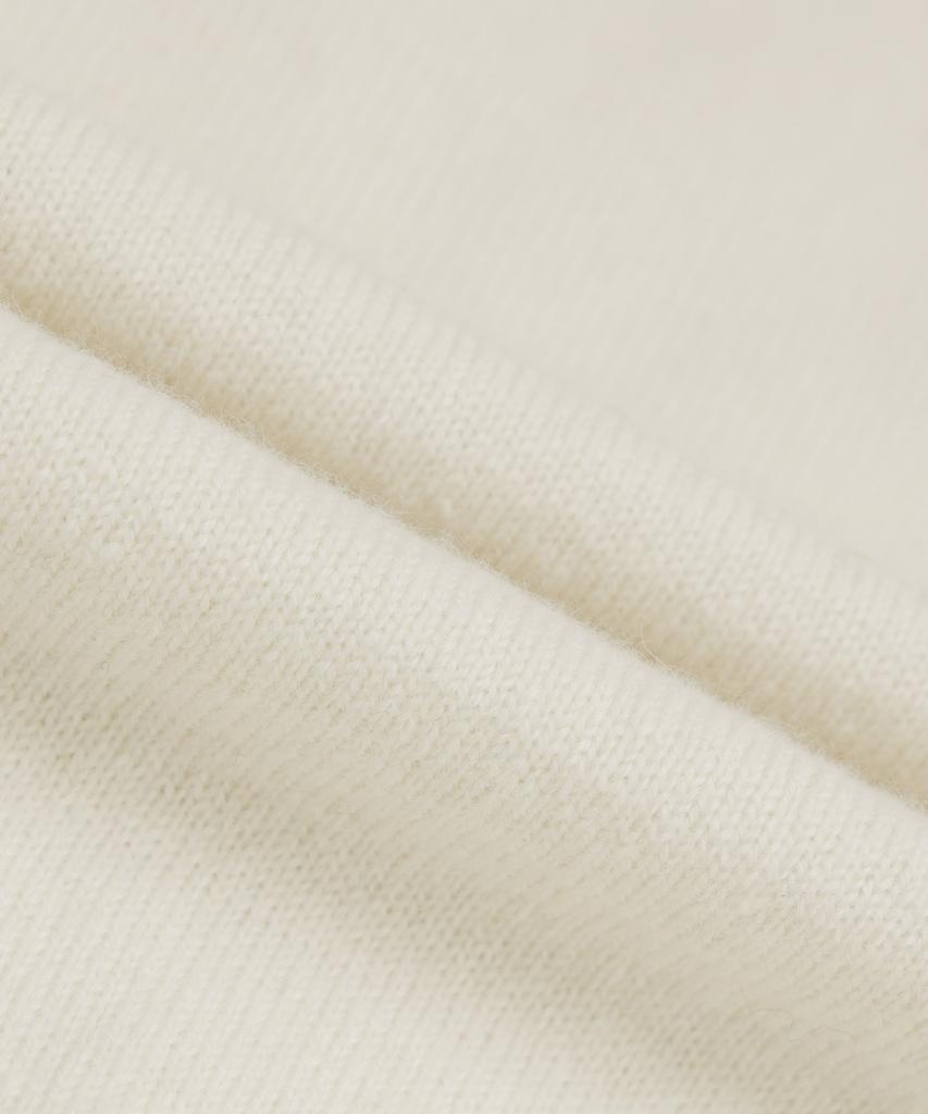 BROOKS BROTHERS Wool Cashmere Solid Half-Neck Sweater (Ivory) (Bbwumbf404)