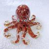Faux Crystal Epoxy Octopus Ornament Healing Natural Stone Epoxy Octopus Statue Sea Animal Figurine Desktop Decoration