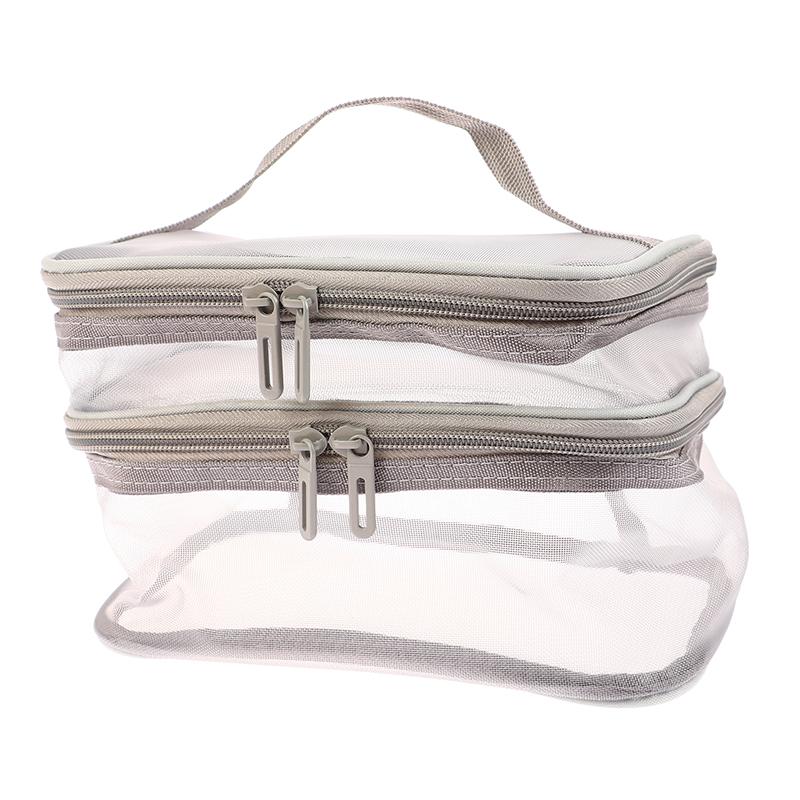 1 шт. сетчатая косметичка, сетчатая косметичка для офиса, дорожные сумки для хранения, двухслойные косметички