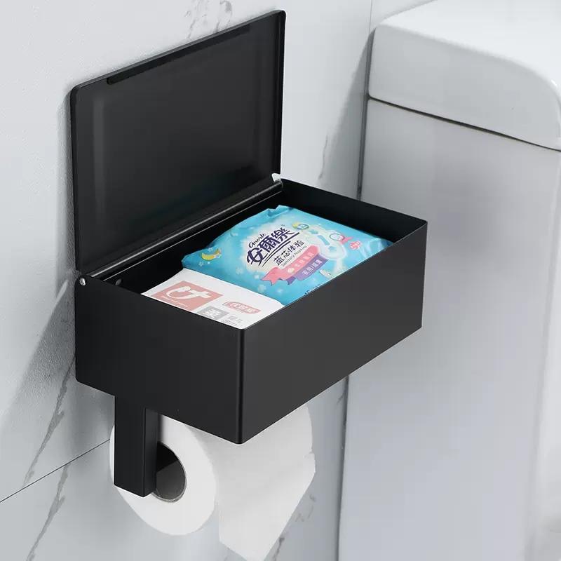 Bathroom Shelving 304 Stainless Steel Paper Toilet Towel Holder Wall Hanging Roll Paper Rack Extraction Box Bathroom Storage Box