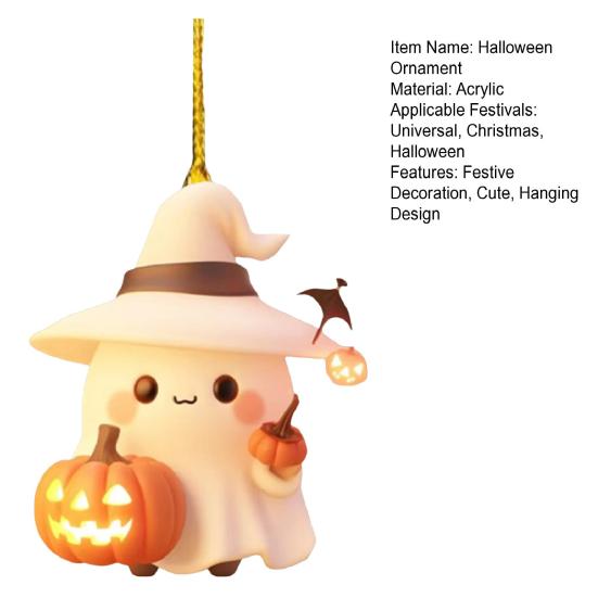 Halloween Ornament Cute Ghost Pumpkin Decor Car Interior Decor Pendant Decoration for Halloween Party Gift