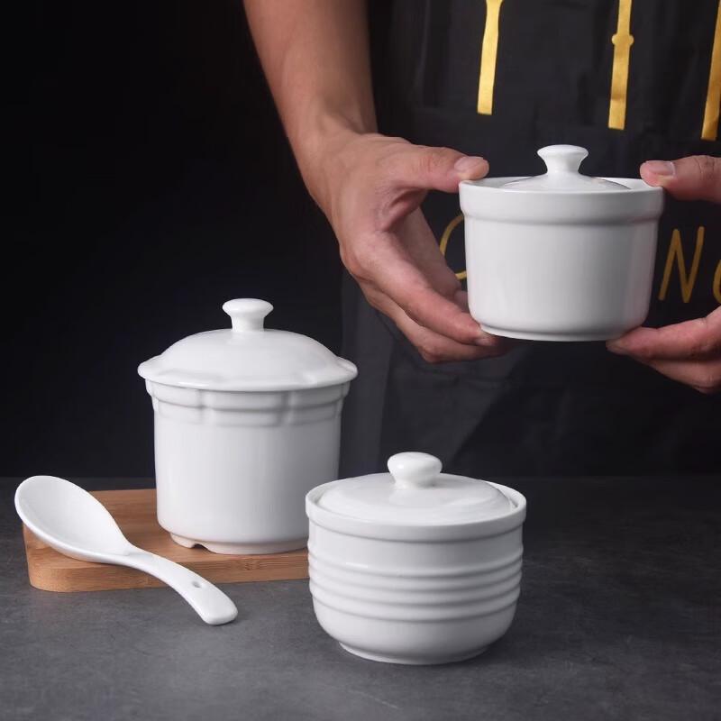 Tian Ya Jing 4-inch Ceramic Stew/Steamed Egg Pot Bodies - 4-Pack