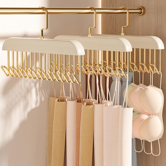 Вешалка для одежды с 8 крючками, вешалка для пальто, держатель для жилета, вешалка для нижнего белья из цельного дерева, экономящая место, многоцелевая вешалка для организации гардероба