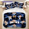 Bts Global Music Sensation Three-piece set (1 * duvet cover + 2 * pillowcase, without core) 2D Flat Christmas birthday gift Duvet cover and pillowcase
