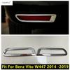 Rear Tail Fog Light Lamp Frame Decoration Cover Trim For Mercedes-Benz Vito W447 / V Class 2014 - 2025 ABS Chrome Accessories