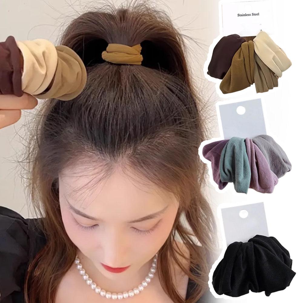 Высокая эластичность Бесшовный Очень широкий Маска Мышечная Повязка Завязка Веревка для волос Женская Высокий Хвост F0D2