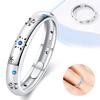 Women Ring 925 Silver Blue Zircon Snowflake Ring Winter Christmas Wedding Party Romantic Jewelry Gift