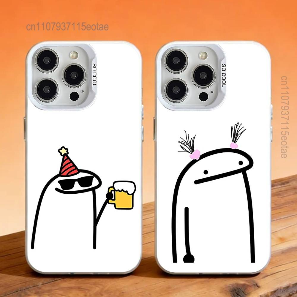 F-Flork Stick Figure Memes Phone Case For iPhone 17,16,15,14,13,12,11,Pro,Max,Plus,SE,Air,Mini Anti Fall White Bumper