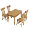 5шт. Обеденный стол, стул, модель набора 1:12 Миниатюрная мебель для кукольного домика Подарок ребенку (Цвет дерева)