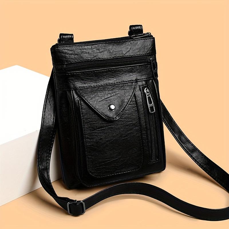 Fashion Mini Crossbody Bags for Women Chic Multi-Zipper Compartments Shoulder Bag Lined Everyday Purses Accessory