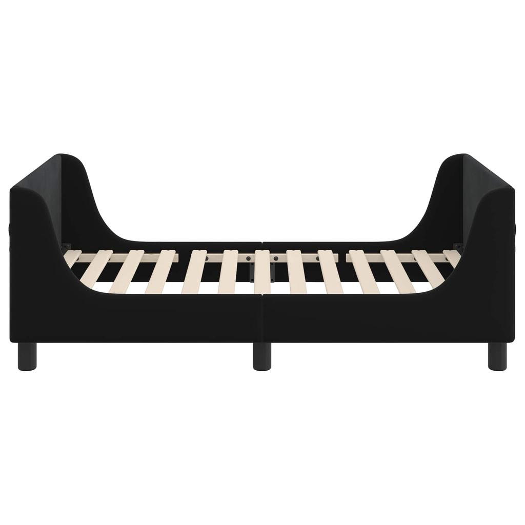 Kids Bed Frame with Headboard Black 80 x 160 cm Velvet