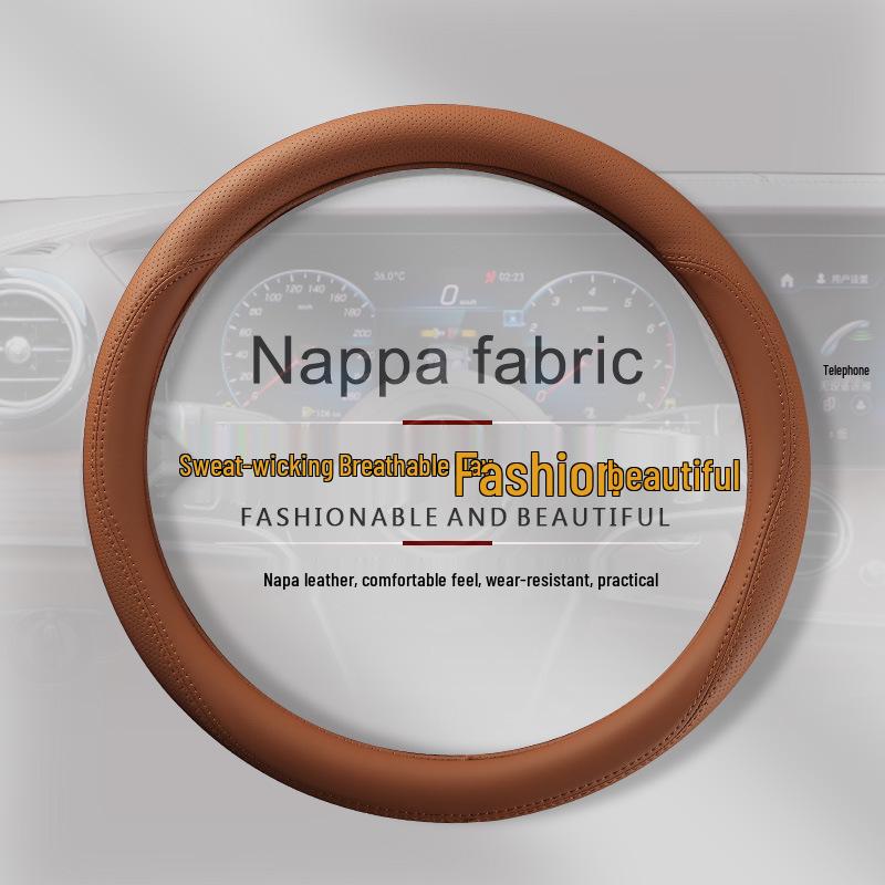 Ideal Steering Wheel Cover: Genuine Leather, Anti-slip, Sweat-absorbent, Ultra-thin Grip for L6 L8 L7 L9 i6 i8 MEGA