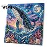 Relaxing Weekend Creative Project Ocean Faux Pearl Painting Kit, Marine Life 3D Art DIY Handmade Wall Supplies Sea Turtle Fish Picture Craft