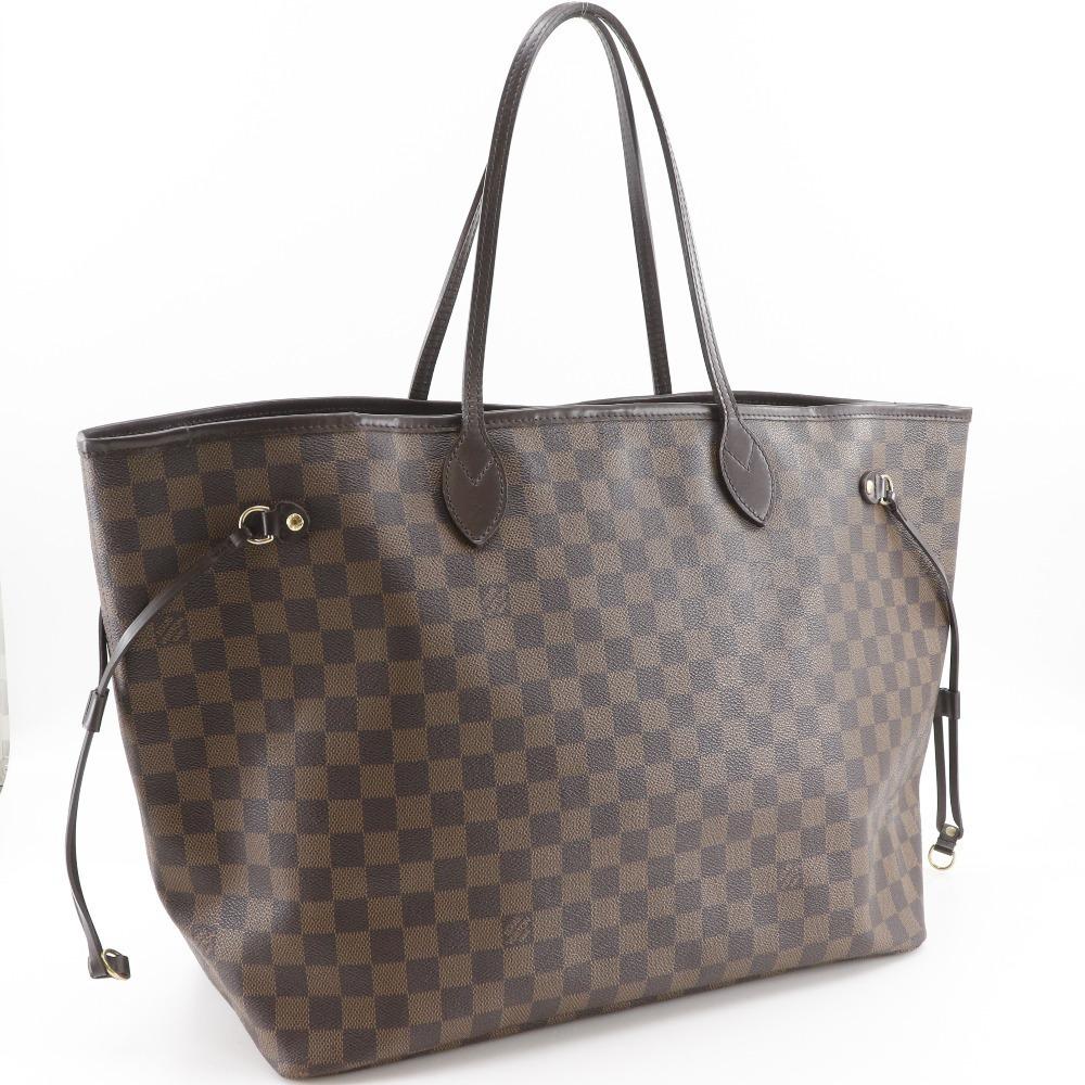 LOUIS VUITTON Neverfull GM Tote Bag N51106 Brown Damier canvas unisex Used