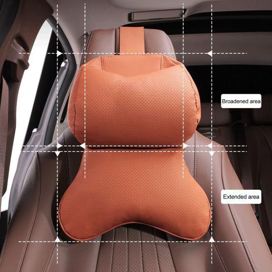 Car Neck Pillow Ergonomic Breathable Car Headrest Neck Cushion with Elastic Strap Adjustable Cervical
