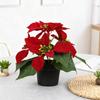Пуансеттия в горшке Рождественская цветочная композиция Украшение Искусственное для дома Столешницы Офиса
