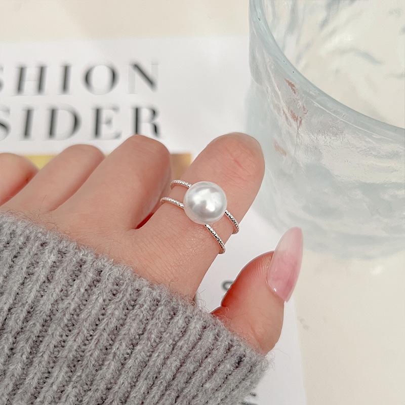 Korean Version Plain Ring Irregular 925 Sterling Silver Versatile Ring Women's Niche Ins Style Design Non-fading Combination Ring