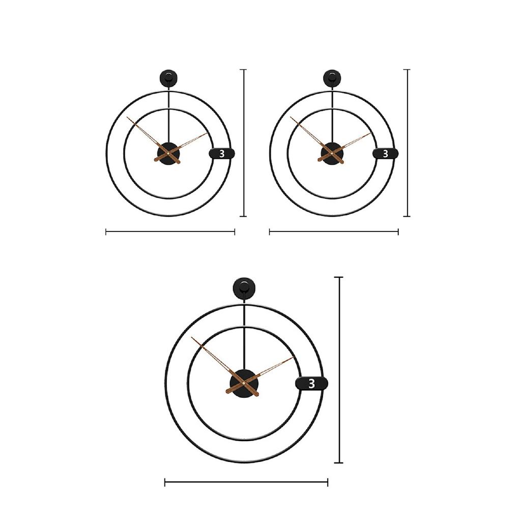 Сириус во время 60 см черные современные декоративные настенные часы