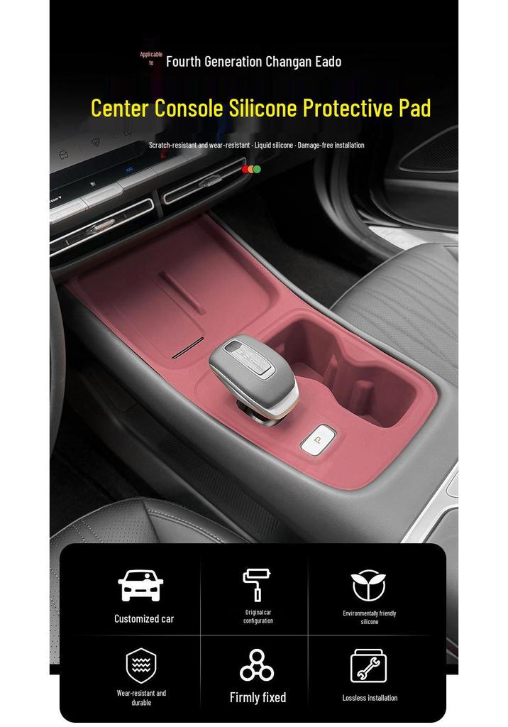 Силиконовая подкладка для центральной консоли Changan EADO 4-го поколения для подстаканников и зоны беспроводной зарядки