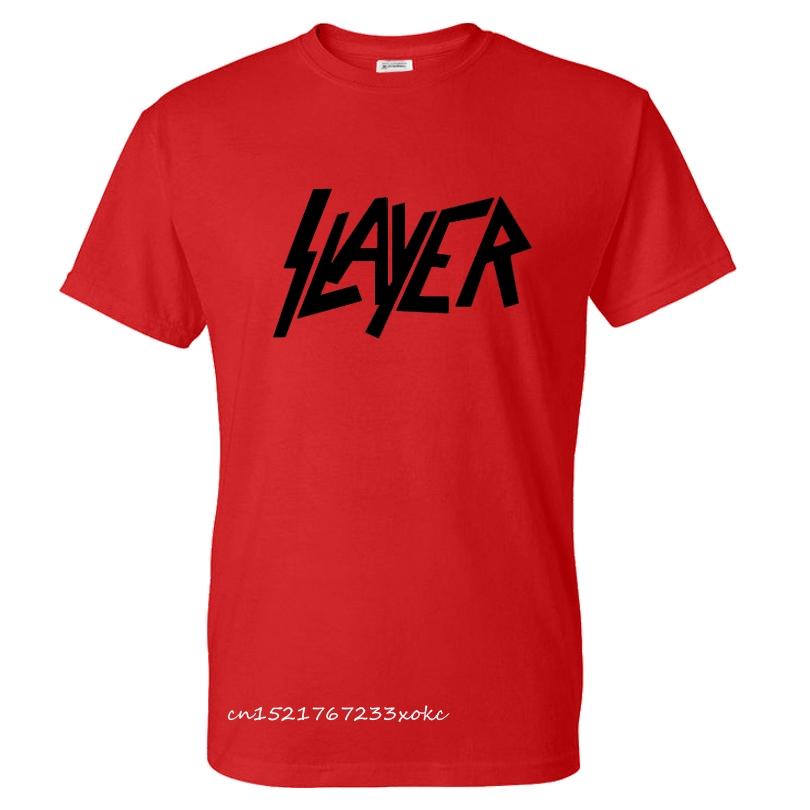 Футболка с металлическим принтом Slayer Мужская Мода Уличная одежда Круглый вырез Короткий рукав Футболка 100% Хлопок Рок Футболка Топы