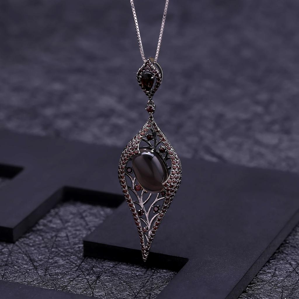 Итальянское оригинальное дизайнерское ожерелье, роскошные ретро-ювелирные изделия, серебро s925, кулон с сокровищами и цитрином натурального цвета