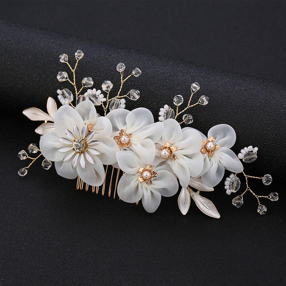 Свадебные украшения для волос с жемчугом и кристаллами, свадебные заколки, гребни для волос, заколка для волос с цветком, тиара для подружки невесты