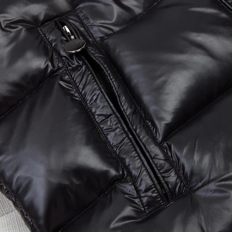Блестящая хлопковая куртка Унисекс Короткая с капюшоном Утепленное хлопковое пальто Теплая верхняя одежда Модная одежда для холодной погоды