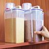 Kitchen Grain Storage Box, Household Kitchen Transparent Plastic PP Food Container,rice and Flour Storage Box with Measuring Cup