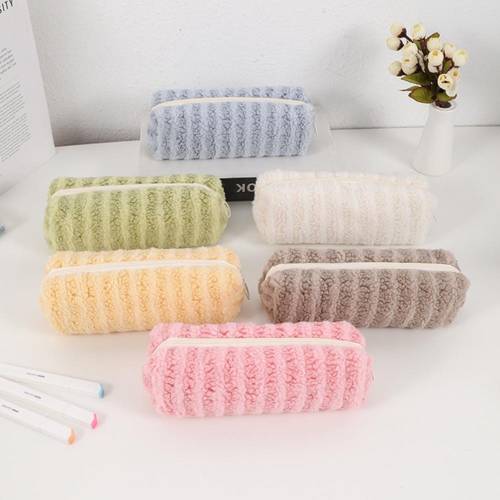 Plush Plush Pencil Case Large Capacity Stationery Organizer New Storage Bags