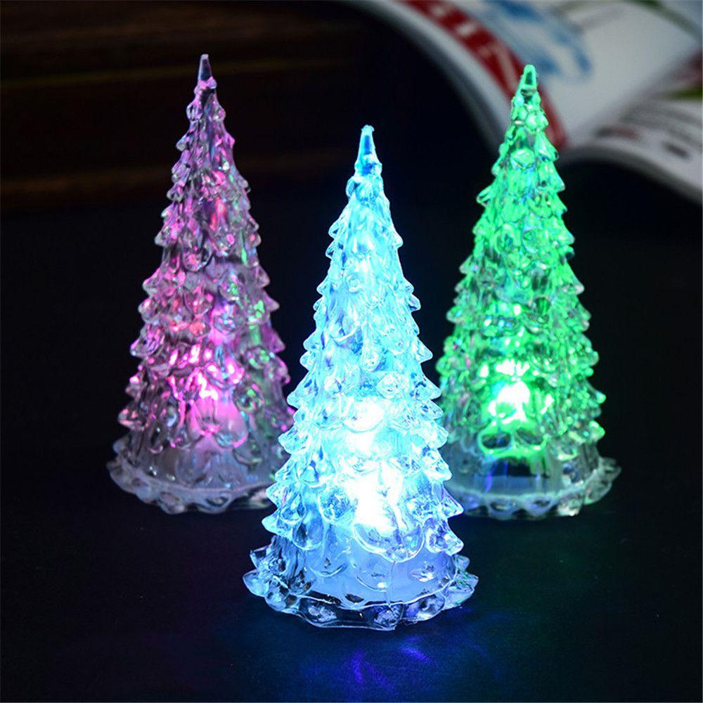 LED Color Changing Mini Christmas Xmas Tree Home Table Party Decor Charm Glitter Christmas Tree