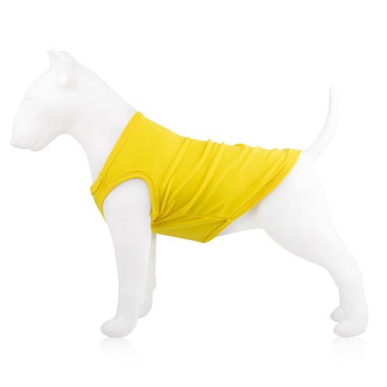 Жилет для собак, однотонная эластичная хлопковая футболка с круглым вырезом, летняя одежда для домашних животных, костюм щенка