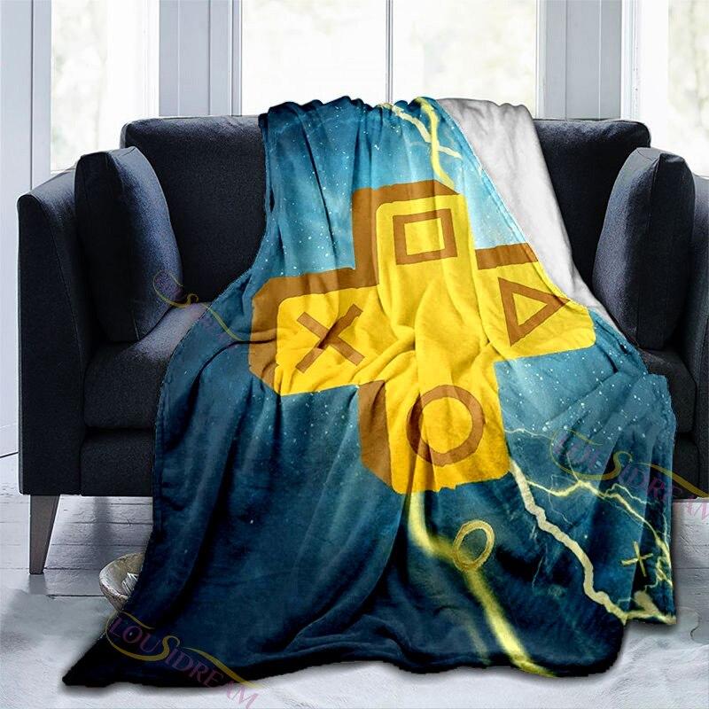 Одеяло с кубиком Рубика, геймпад с узором, теплое мягкое фланелевое одеяло для дивана, одеяло для дремоты, всесезонное универсальное одеяло для взрослых и детей