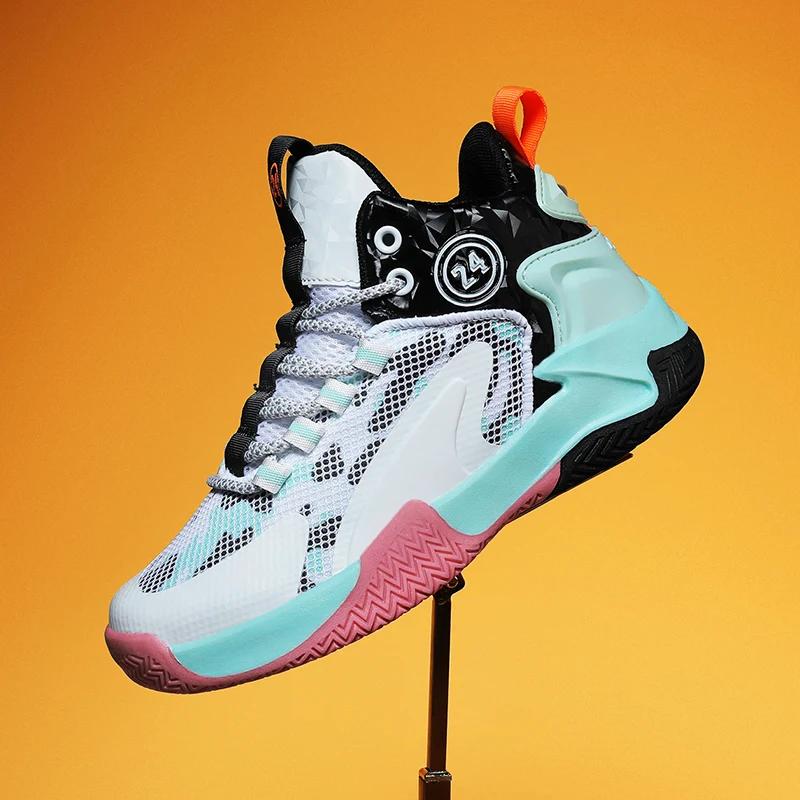 Новые универсальные кроссовки, молодежные боевые баскетбольные кроссовки, детские тренировочные кроссовки, дышащие, удобные, эластичные, детские баскетбольные кроссовки