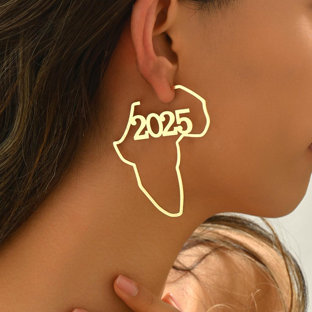 2025 New Digital Earrings Female Original Digital Design Earrings Versatile Premium Geometric Earrings Female