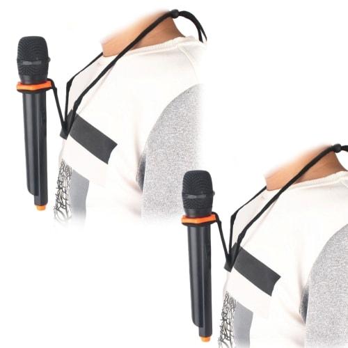 CAWKAY Microphone Holder, Neck Strap, Set of 2, for Live Commentary, Video Posting, Seminars, Speeches, Live Events, and Stage Hosting