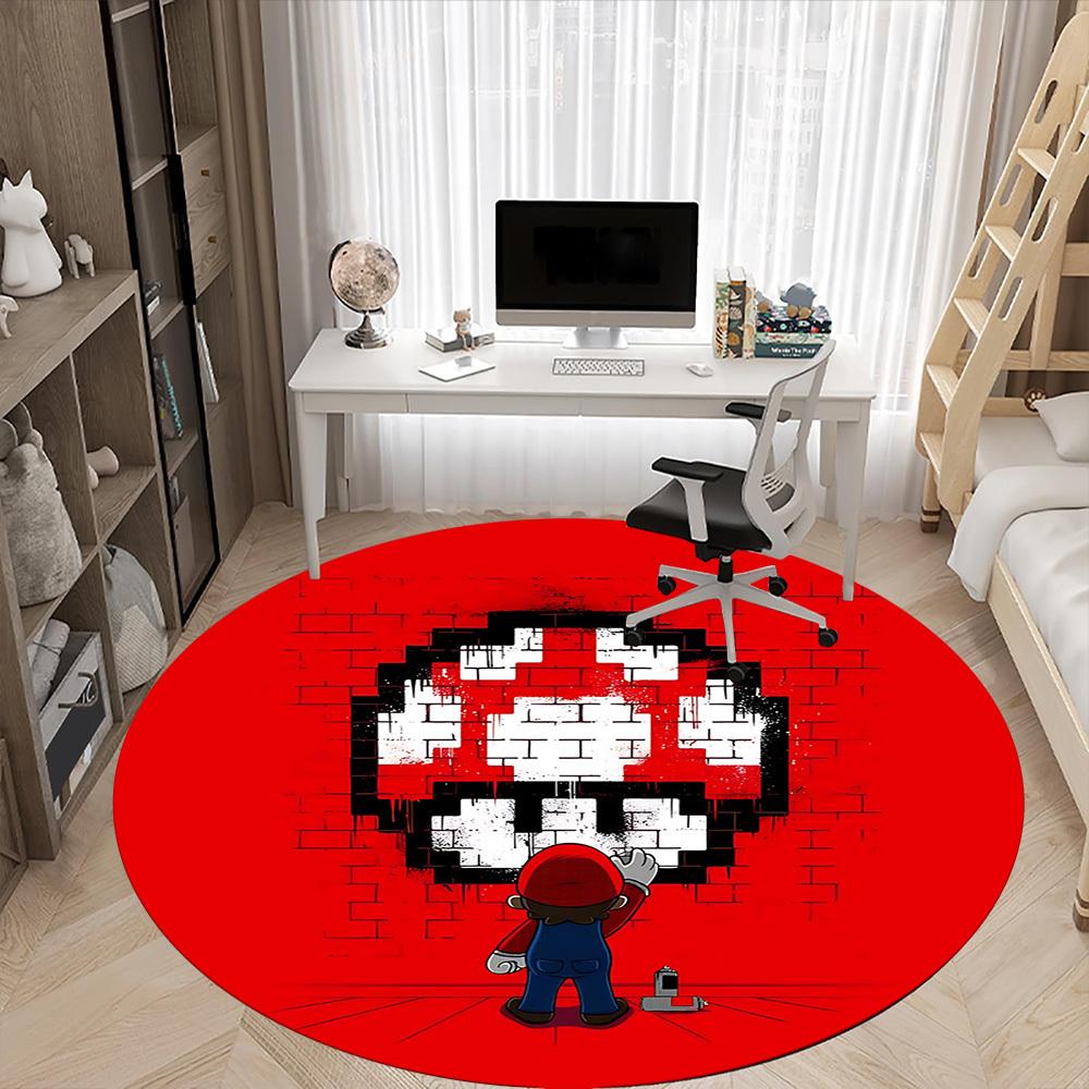 1 шт. Круглый ковер Mario для офиса, спальни, гостиной, декор для дома, декор комнаты, Offic a1016202