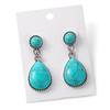 Bohemian Retro Turquoise Tear Drop Pendant Earrings Women Geometric Dangle Earrings National Style Pendant Jewelry Gifts