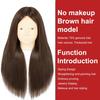 Mannequin Head with Real Hair Hairdresser Braiding Hair Styling Training Manikin Cosmetology Doll Head Brown Golden Long Hair Hairdressing Makeup